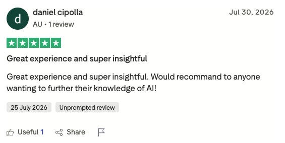 Daniel Cipolla five-star Trustpilot review: Great experience and super insightful